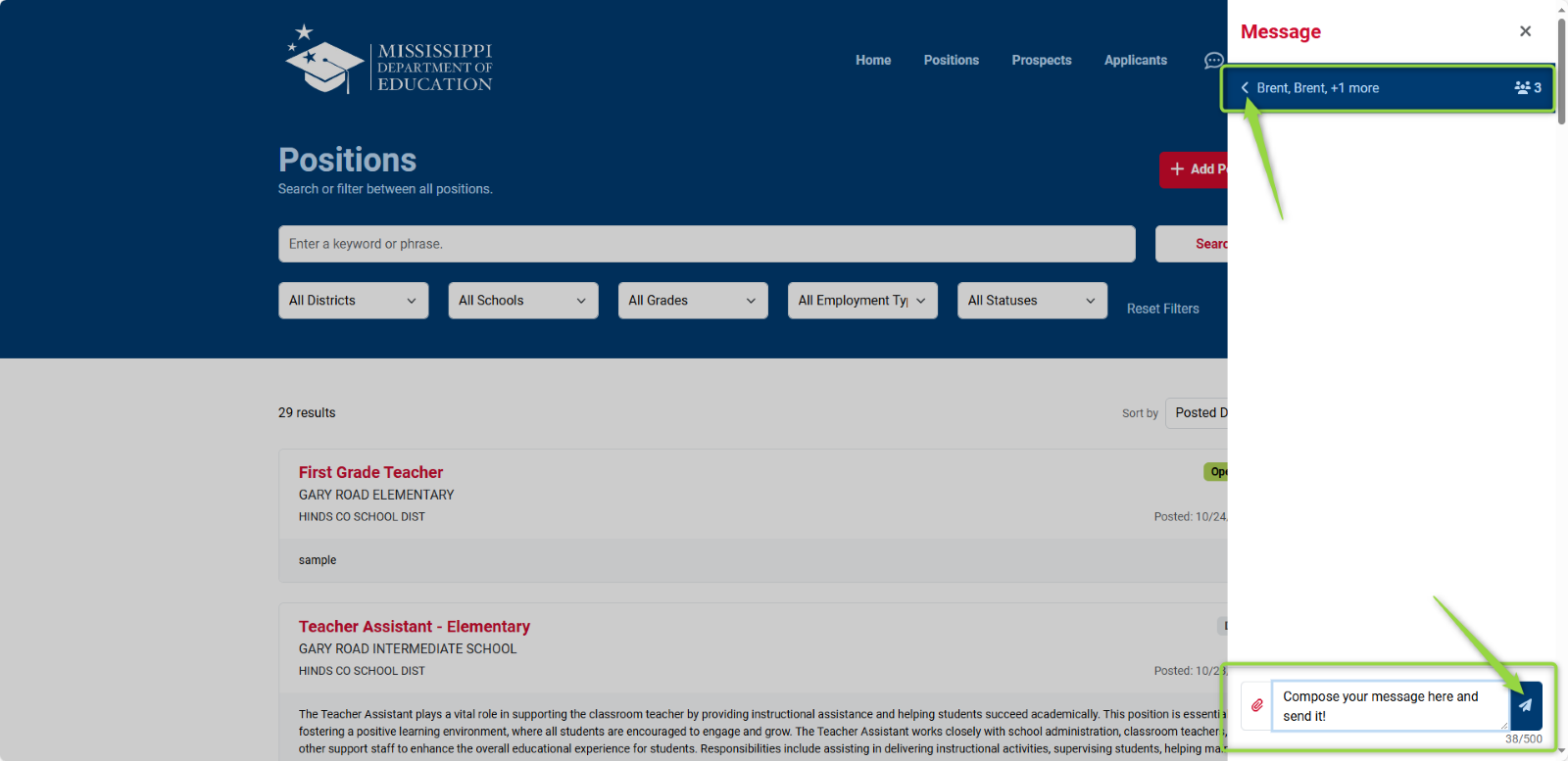 Image showing messenger navigation and how to send a message. , Picture