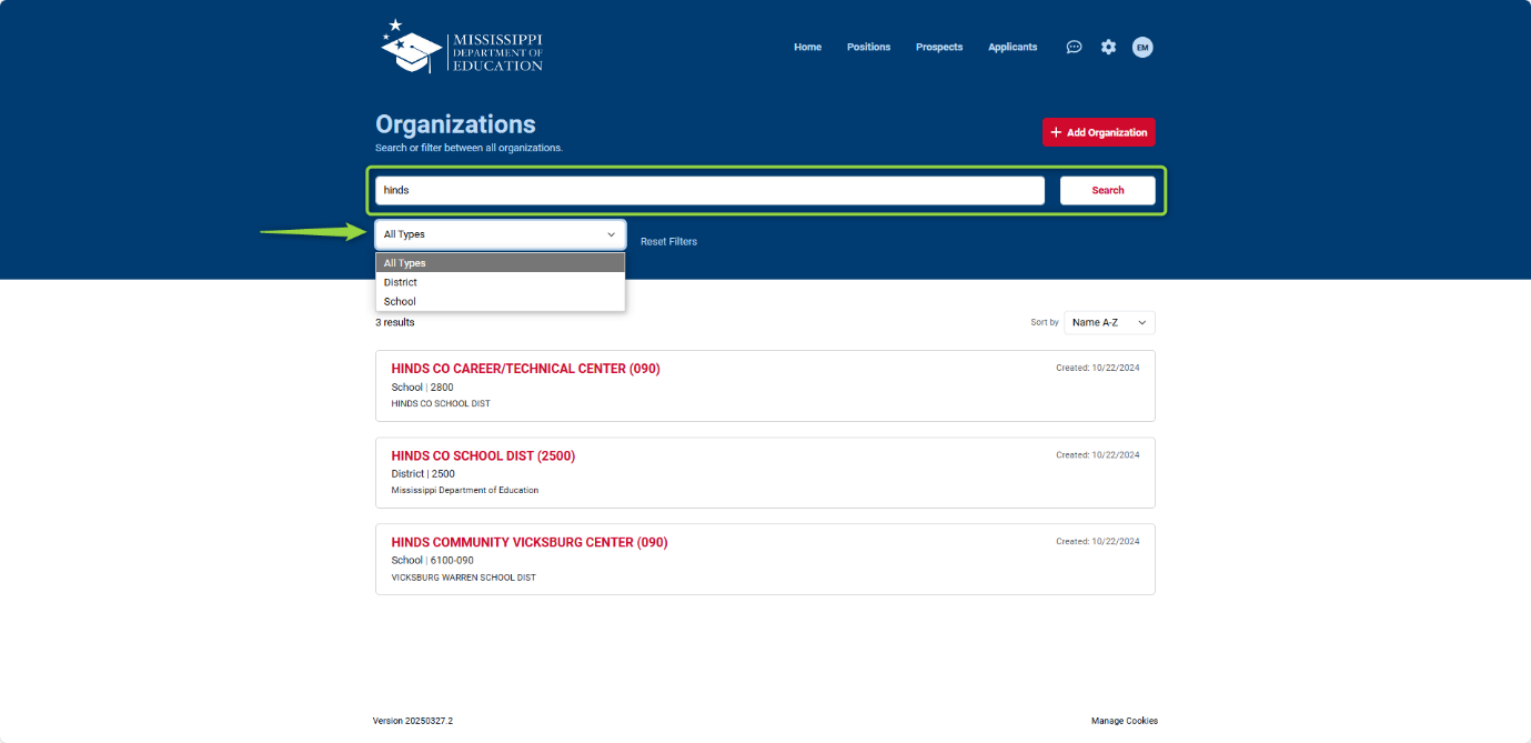 Image showing how to search for organizations, Picture