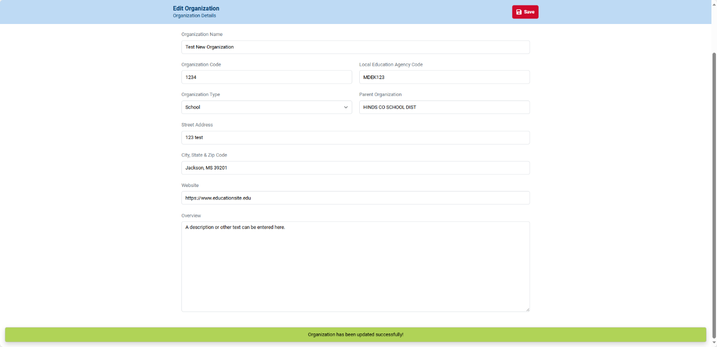 Image that shows Save confirmation message, Picture