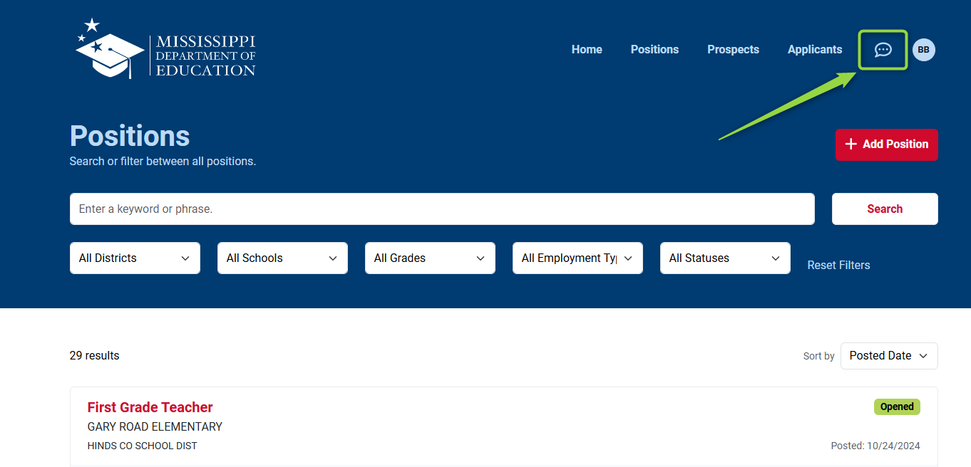 Image highlighting the messenger icon button., Picture