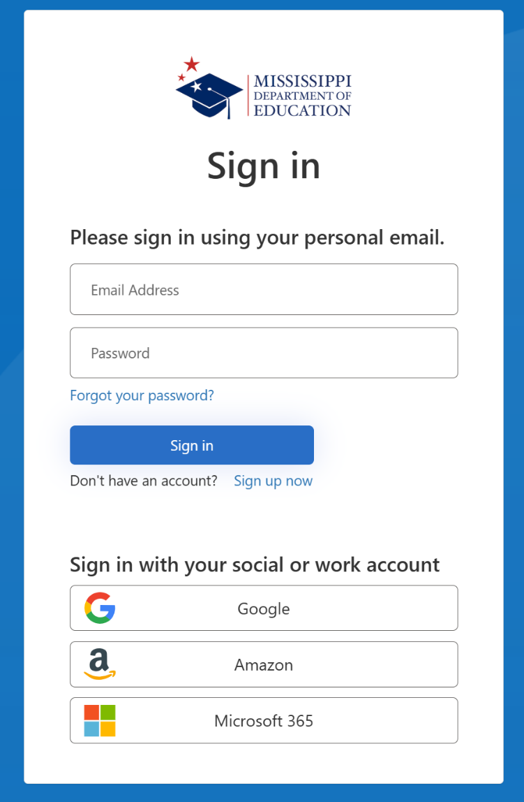 The login screen for the MECCA Educator Talent Portal, Picture