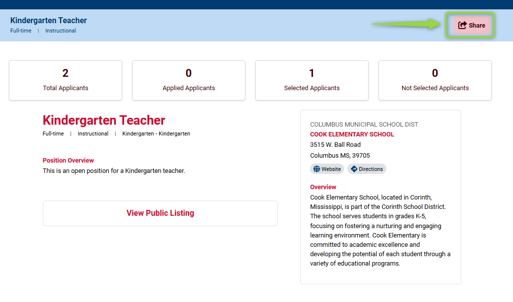 Image highlighting the Share button to share positions. , Picture