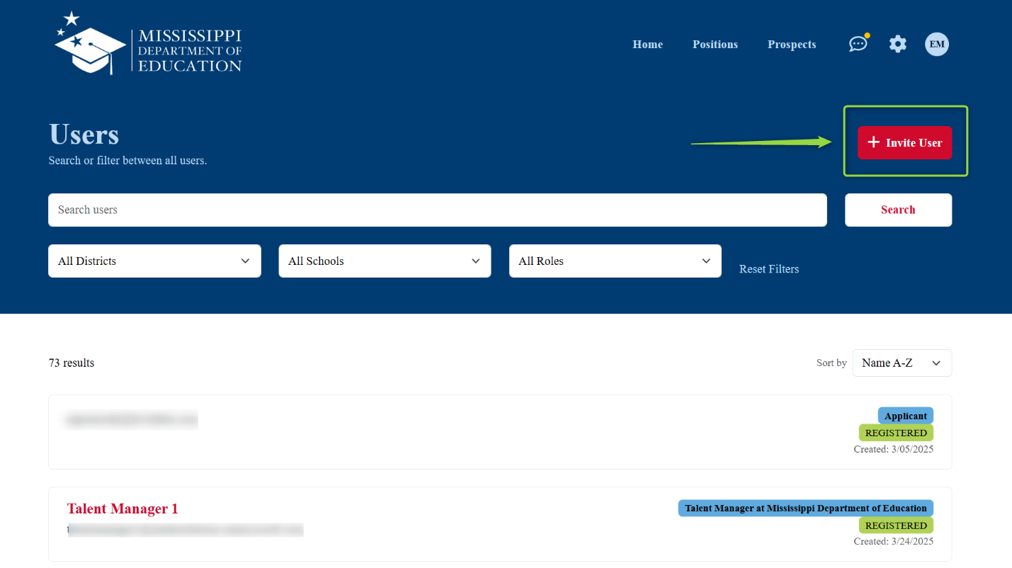 Image highlighting the + New User button, Picture
